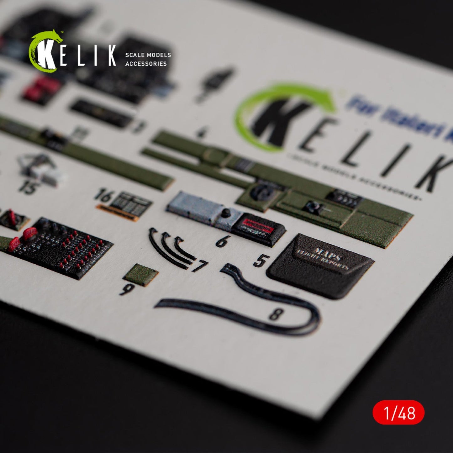 Kelik 1:48 Р-47D "Thunderbolt" interior 3D decals for Italeri/Academy kit Reskit