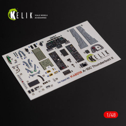 Kelik 1:48 A-10C "Thunderbolt II" interior 3D decals for Italeri kit Reskit