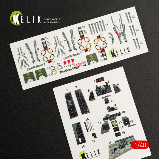 Kelik 1:48 F-4B/N interior 3D decals for Academy kit Reskit