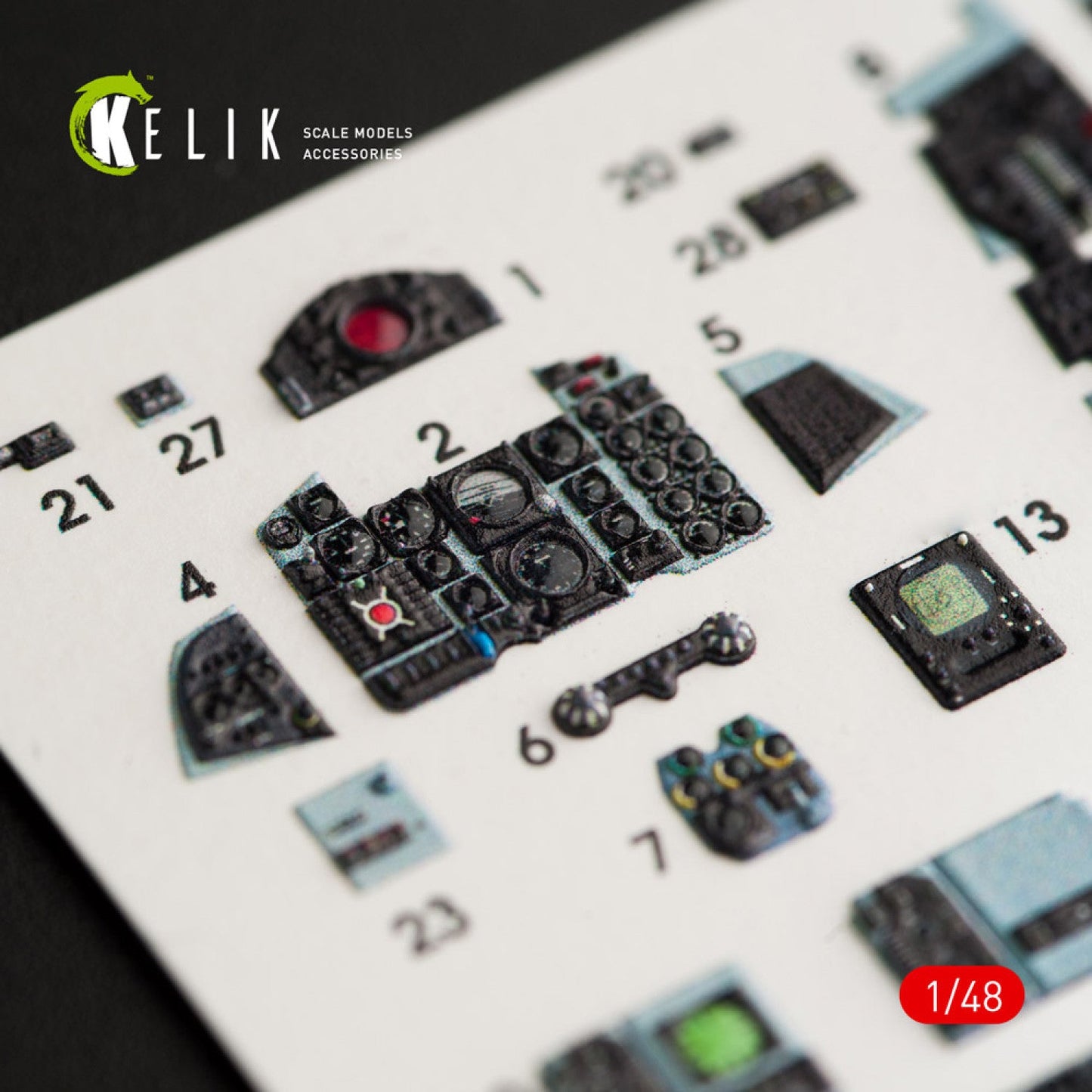 Kelik 1:48 F-4B interior 3D decals for Tamiya kit Reskit