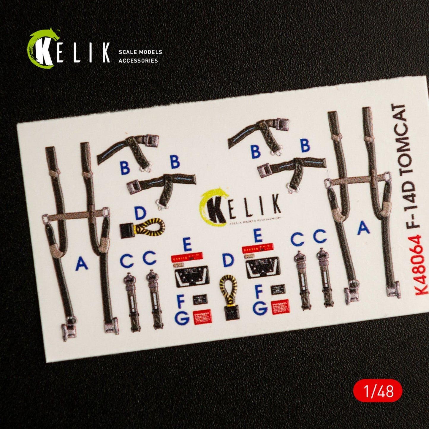 Kelik 1:48 F-14D Tomcat interior 3D decals for AMK kit Reskit