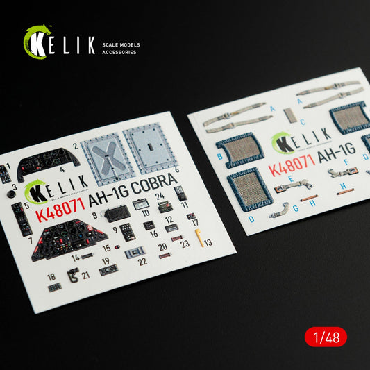 Kelik 1:48 AH-1G interior 3D decals for ICM/Special Hobby kit Reskit