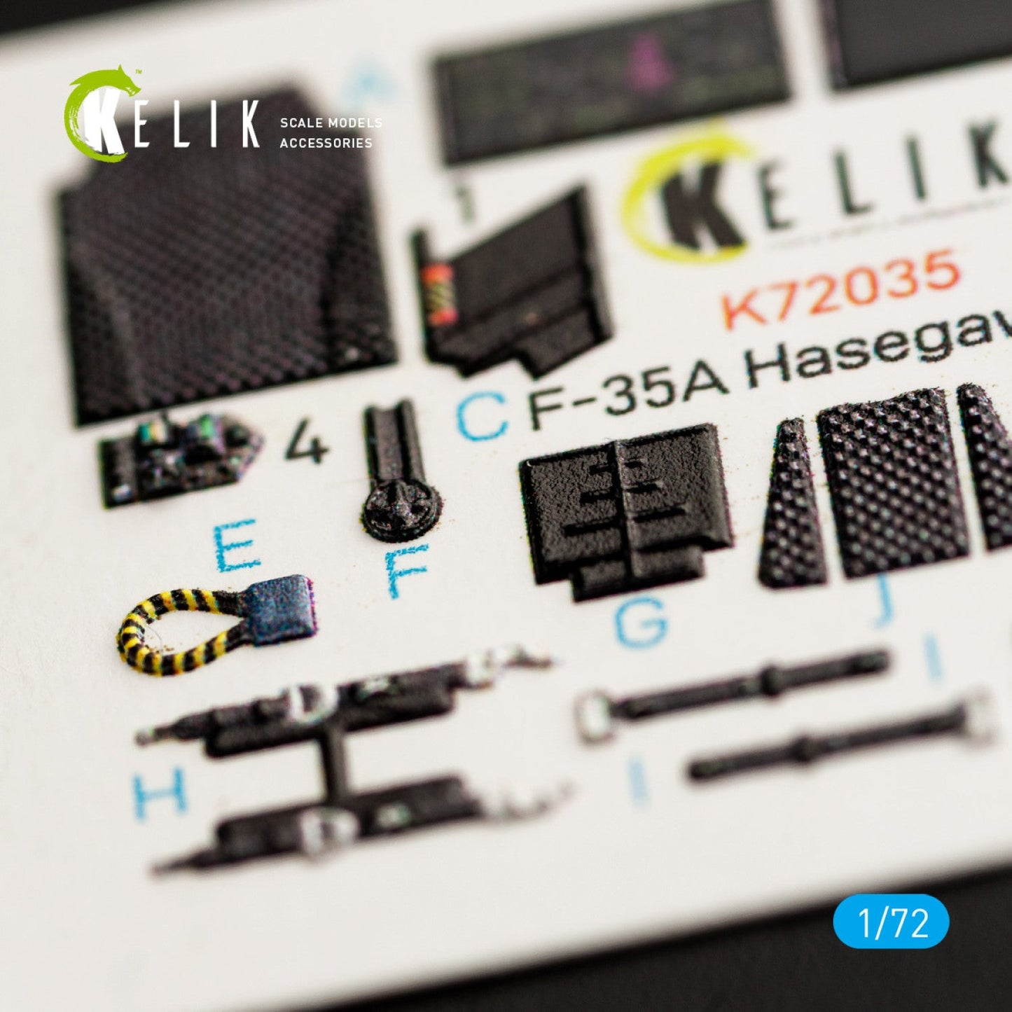 Kelik 1:72 F-35A interior 3D decals for Hasegawa kit Reskit