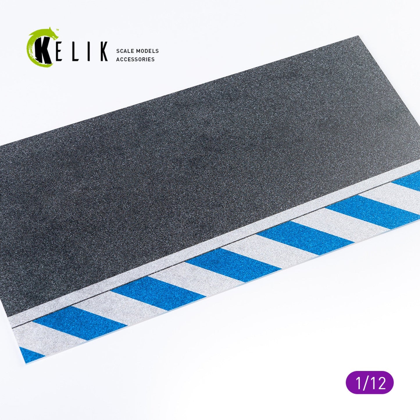 Kelik 1:12 Asphalt road Moto race track type 2 Base - Acrylic 3 mm (180 x 357 mm) Reskit