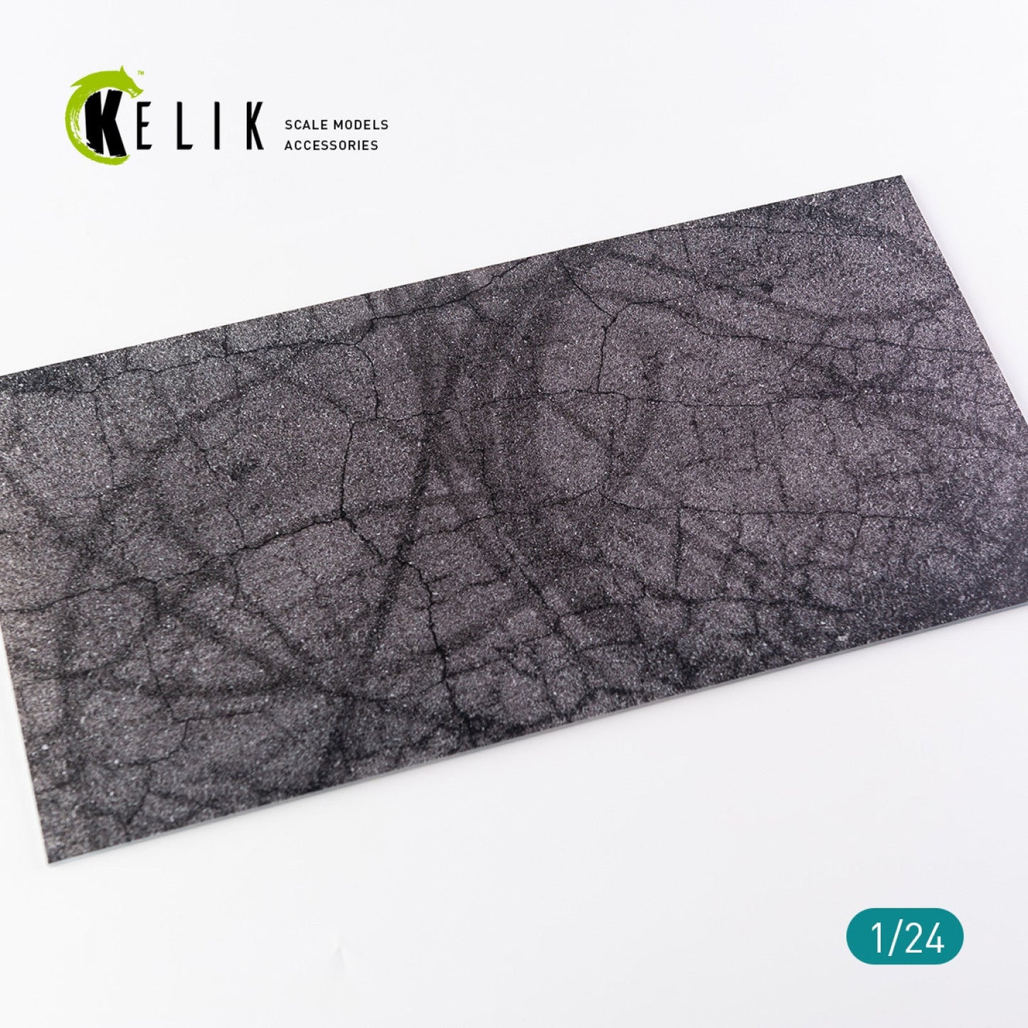 Kelik 1:24 Cracked asphalt Base - Acrylic 3 mm (180 x 357 mm) (210 g) Reskit