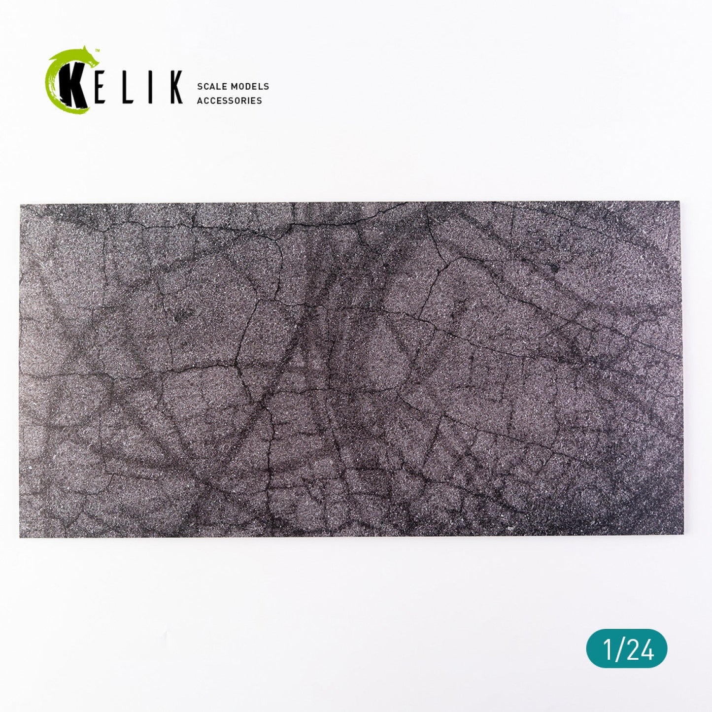 Kelik 1:24 Cracked asphalt Base - Acrylic 3 mm (180 x 357 mm) (210 g) Reskit