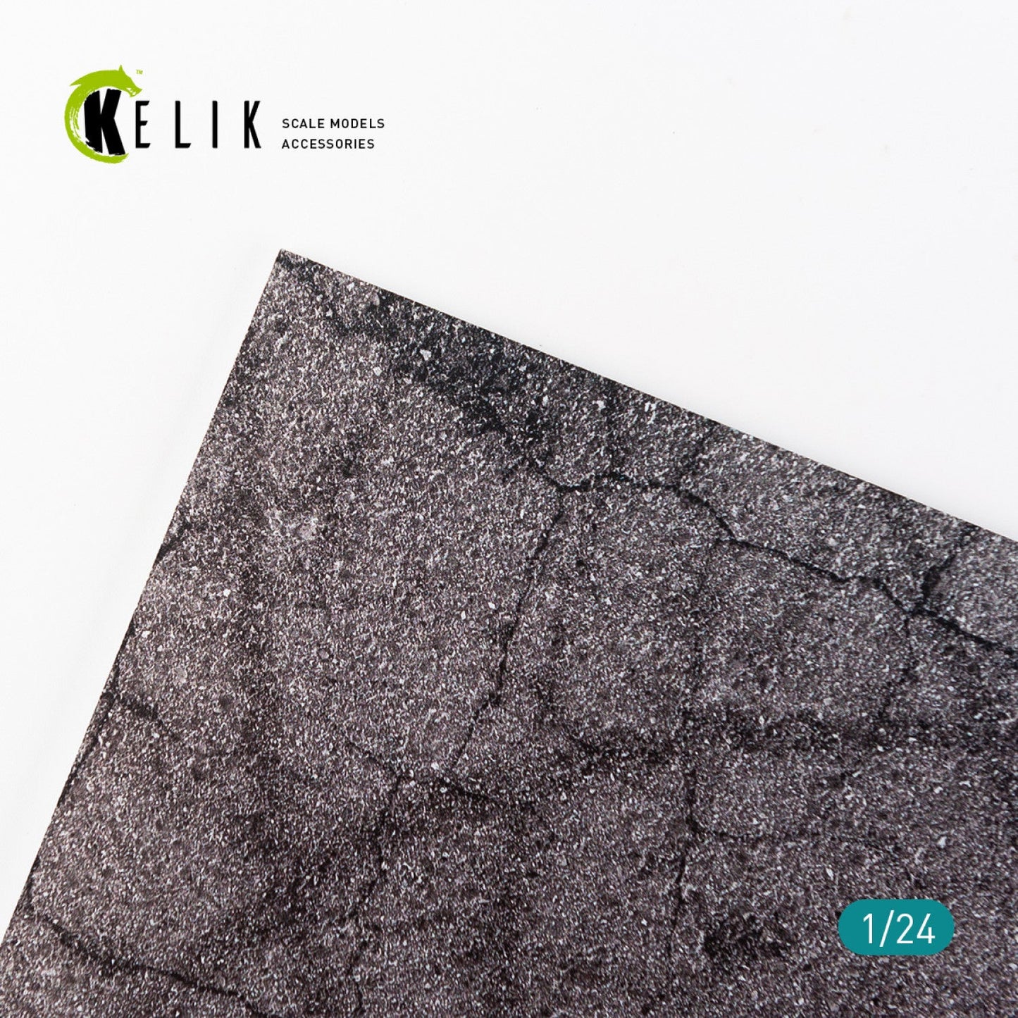 Kelik 1:24 Cracked asphalt Base - Acrylic 3 mm (180 x 357 mm) (210 g) Reskit