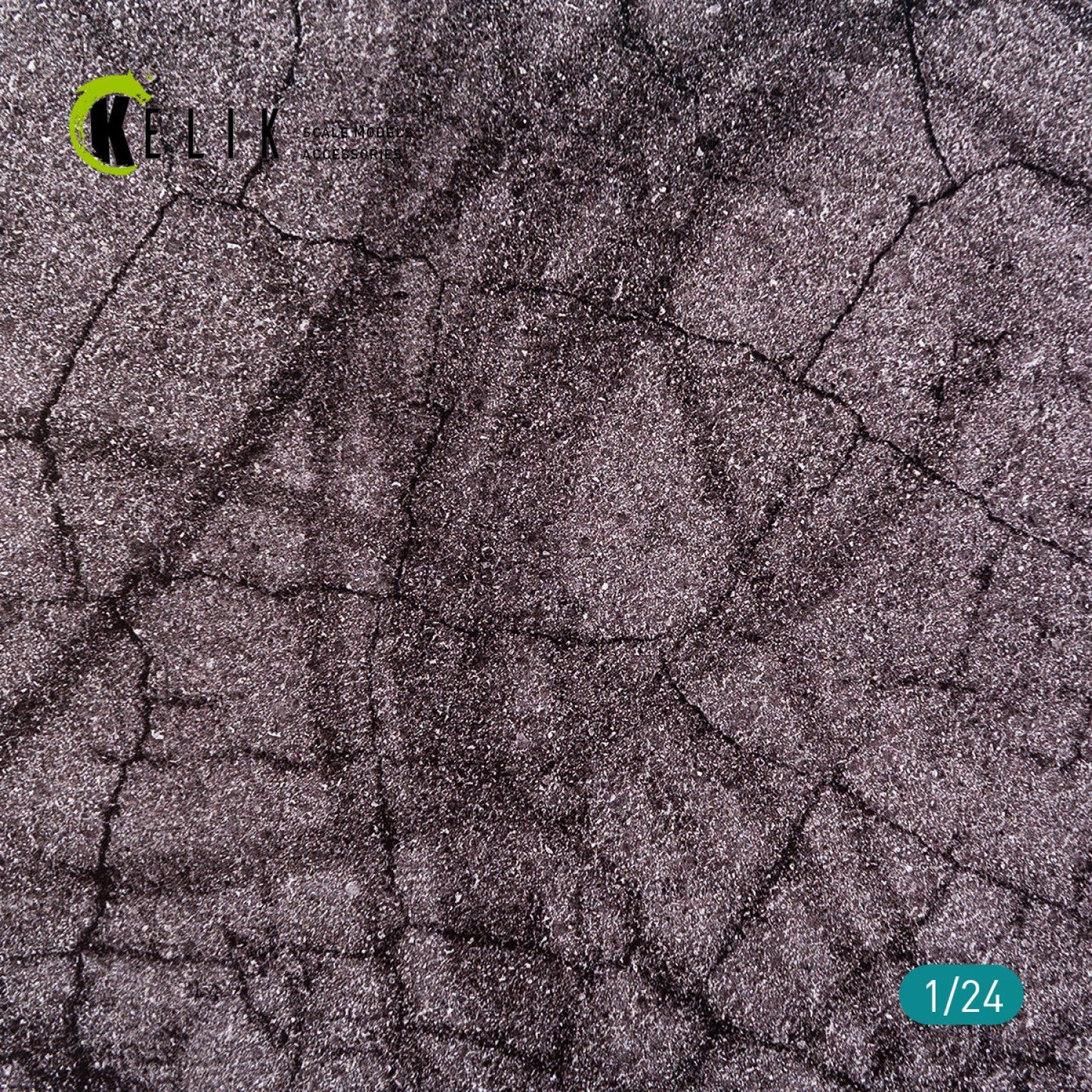 Kelik 1:24 Cracked asphalt Base - Acrylic 3 mm (180 x 357 mm) (210 g) Reskit
