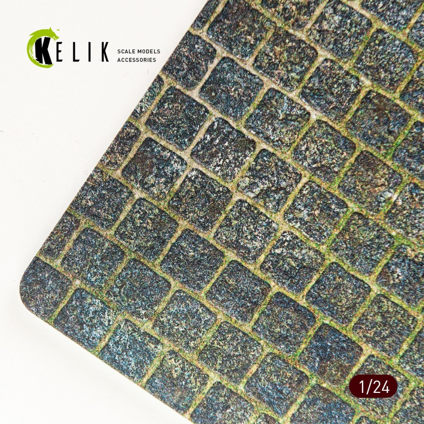 Kelik 1:24 Cobblestone road 1910s-1930s Base - Acrylic 3 mm (280 x 180 mm) (170 g) (210 g) Reskit
