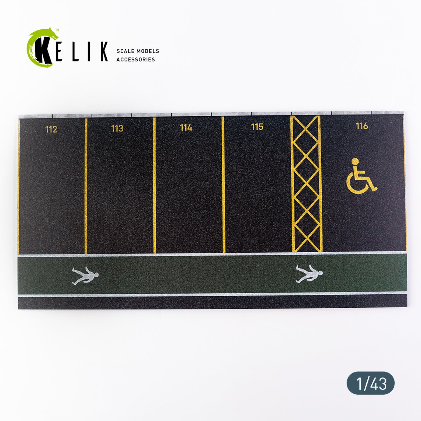 Kelik 1:43 Supermarket Parking type 1 Base - Acrylic 3 mm (180 x 357 mm) (210 g)