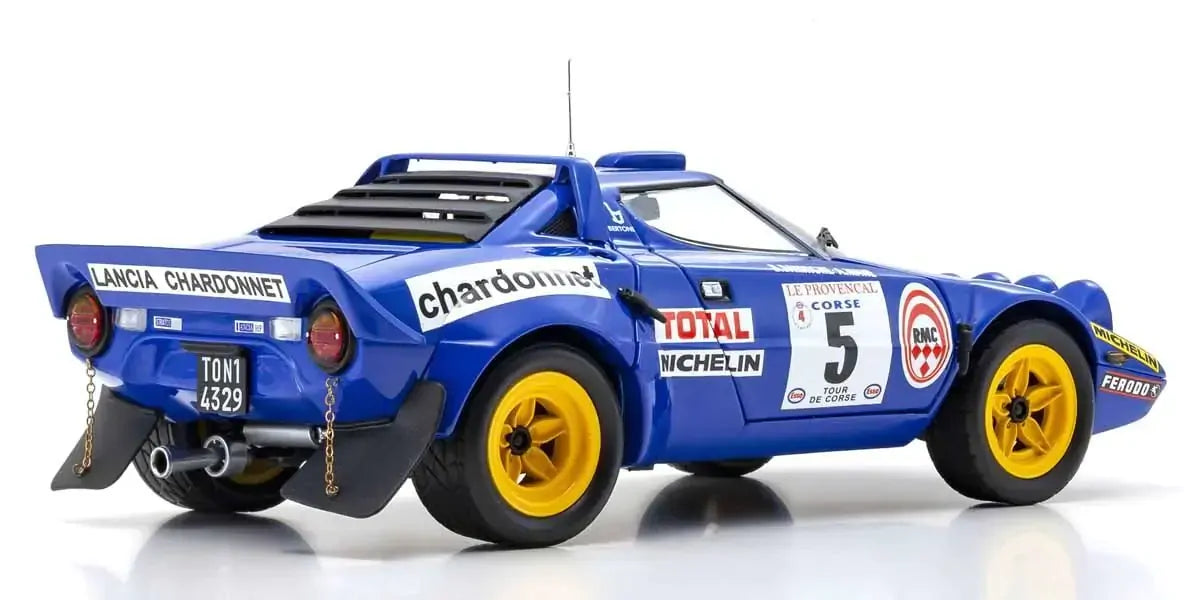 Kyosho 1/18 Lancia Stratos HF 1976 Tour de Corse Blue Nr. 5 Diecast Model Car Kyosho