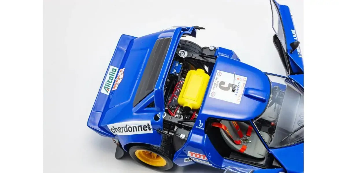 Kyosho 1/18 Lancia Stratos HF 1976 Tour de Corse Blue Nr. 5 Diecast Model Car Kyosho