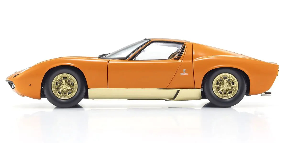 Kyosho 1/18 Lamborghini Miura P400 Orange/Gold (Int. Brown) Diecast Model Car Kyosho