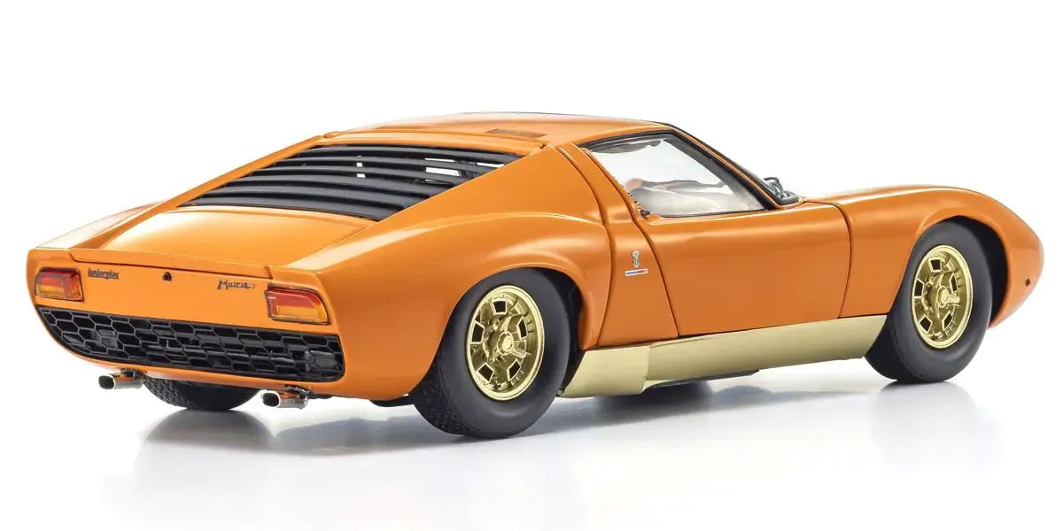 Kyosho 1/18 Lamborghini Miura P400 Orange/Gold (Int. Brown) Diecast Model Car Kyosho