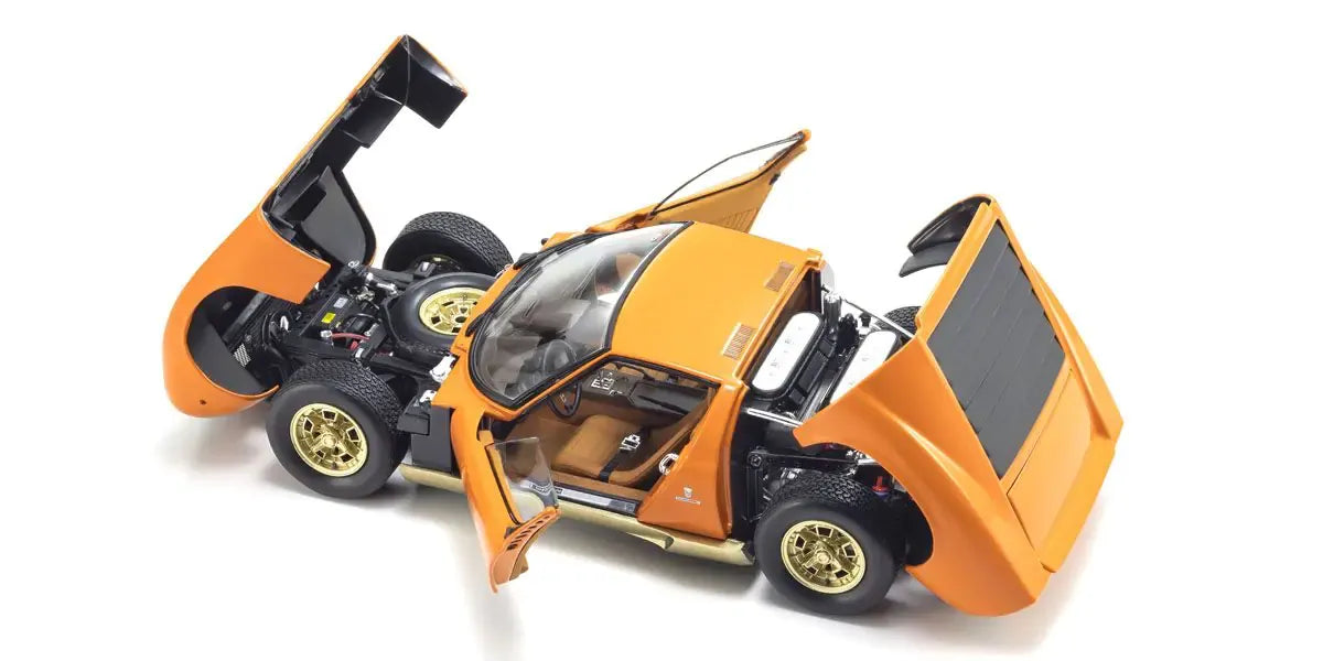 Kyosho 1/18 Lamborghini Miura P400 Orange/Gold (Int. Brown) Diecast Model Car Kyosho