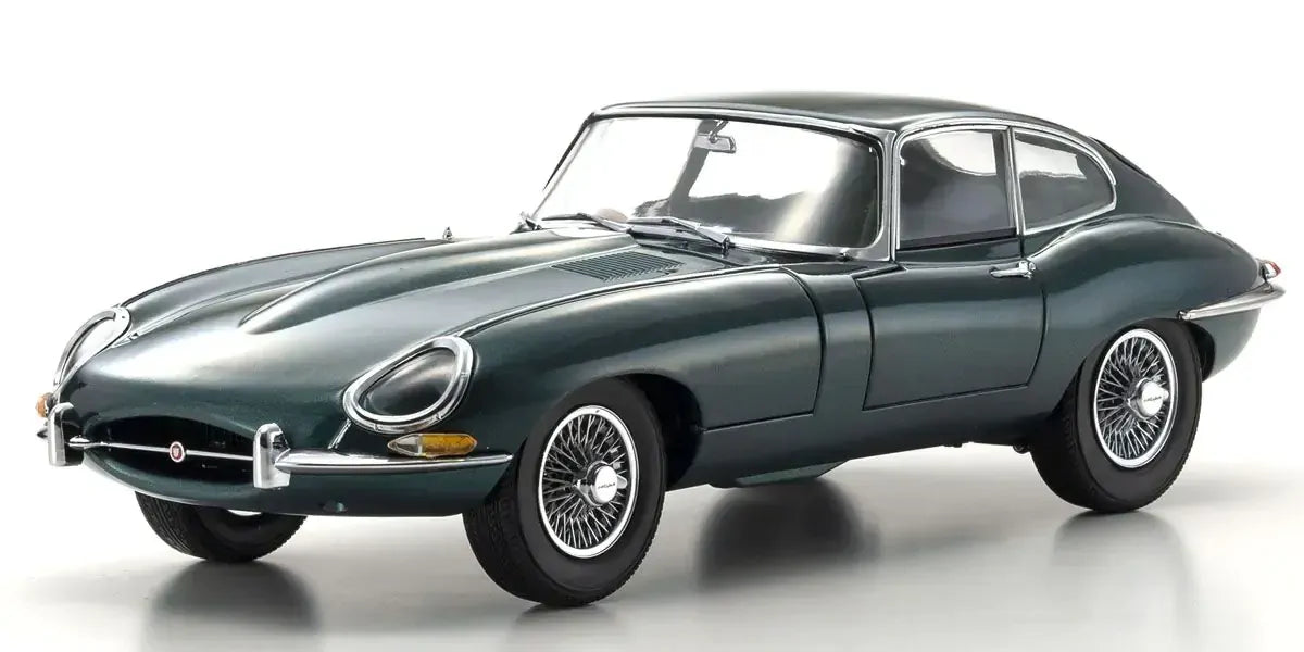 Kyosho 1/18 Jaguar E-Type Opalescent Dark Green Diecast Model Car