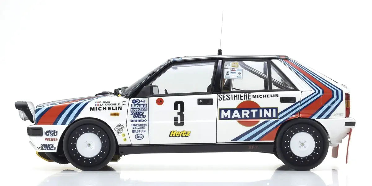 Kyosho 1/18 Lancia Delta HF 4WD 1988 Rallye Monte Carlo LANCIA MARTINI Nr.3 Diecast Model Car Kyosho