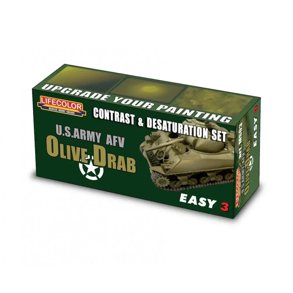 Lifecolor US Army AFV Olive Drab Contrast Acrylic Paint Set Lifecolor