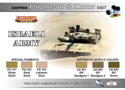 Lifecolor Israeli Army Pigment And Colour Combo Acrylic Paint Set Lifecolor