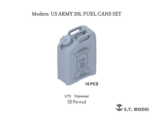 E.T. Model 1:72 US ARMY 20L FUEL CANS SET (3D Printed) 10 Pieces