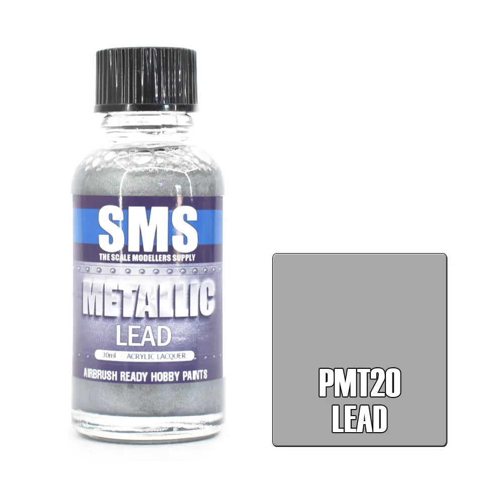 SMS Metallic Acrylic Lacquer Lead 30ml The Scale Modellers Supply
