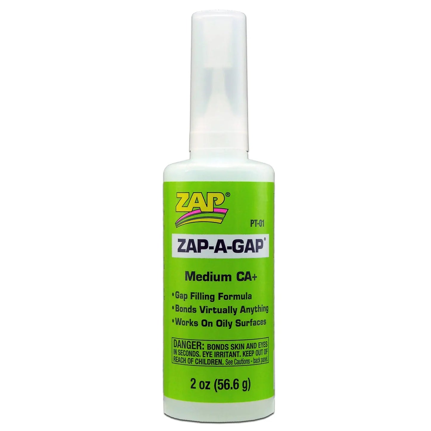 Zap-A-Gap CA+ Medium Cyanoacrylate (Green) 2oz/56.6g Super Glue ZAP-A-GAP