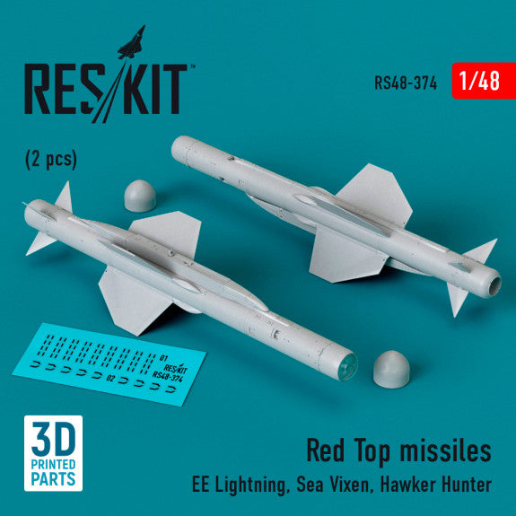 ResKit 1:48 Red Top missiles (2pcs) (3D Printed) Reskit