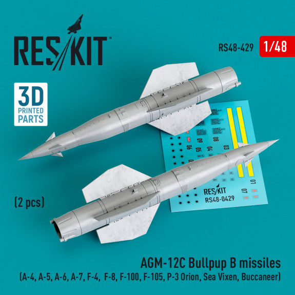ResKit 1:48 AGM-12C Bullpup B missiles (2 pcs) (3D Printed) Reskit
