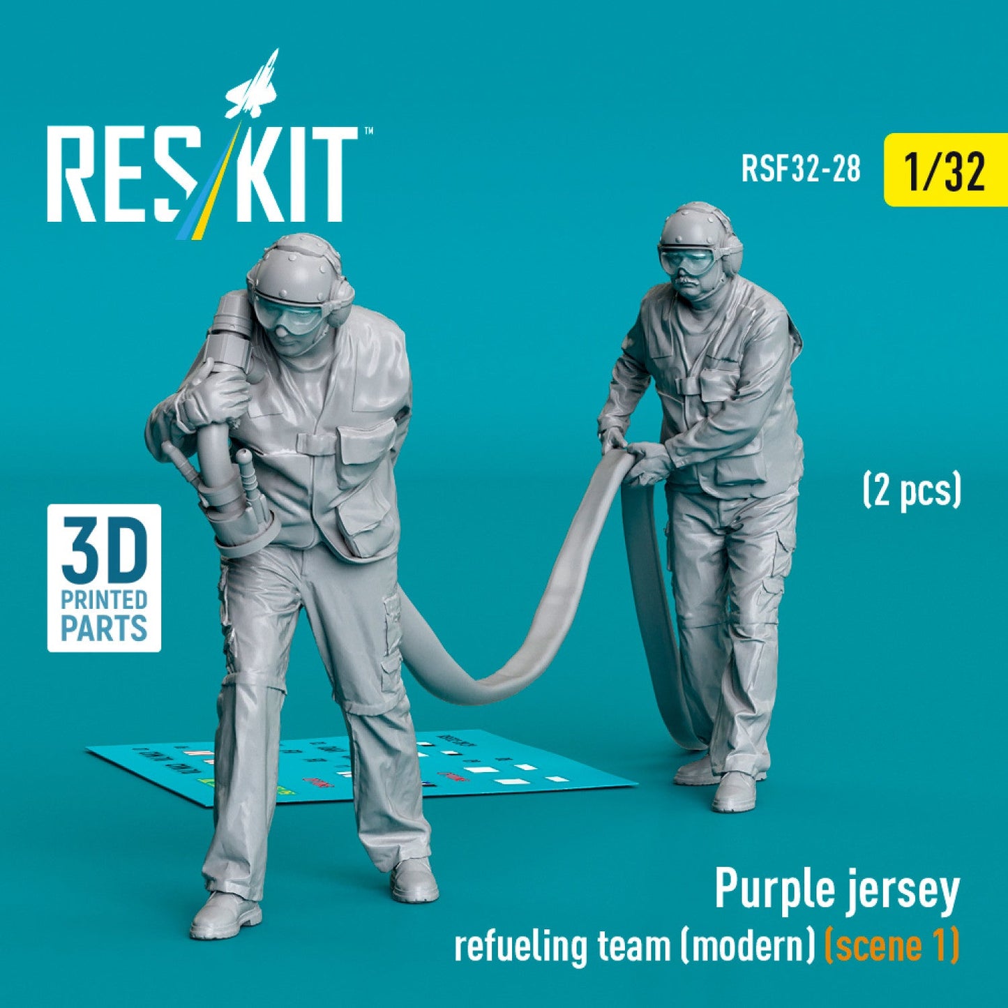 ResKit 1:32 Purple jersey refueling team (modern) (scene 1) (2 pcs) (3D Printed) Reskit