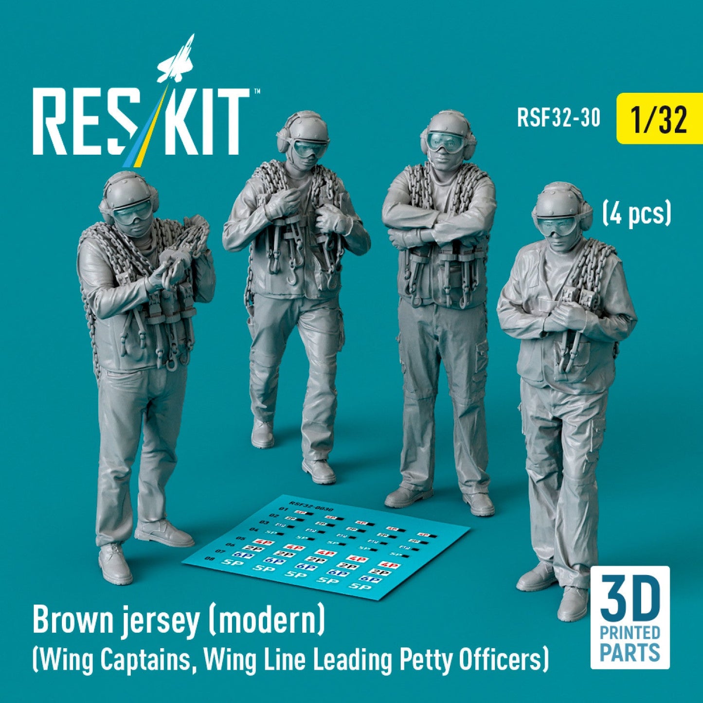 ResKit 1:32 Brown jersey (modern) (Wing Captains, Wing Line Leading Petty Officers) (4 pcs) (3D Printed) Reskit