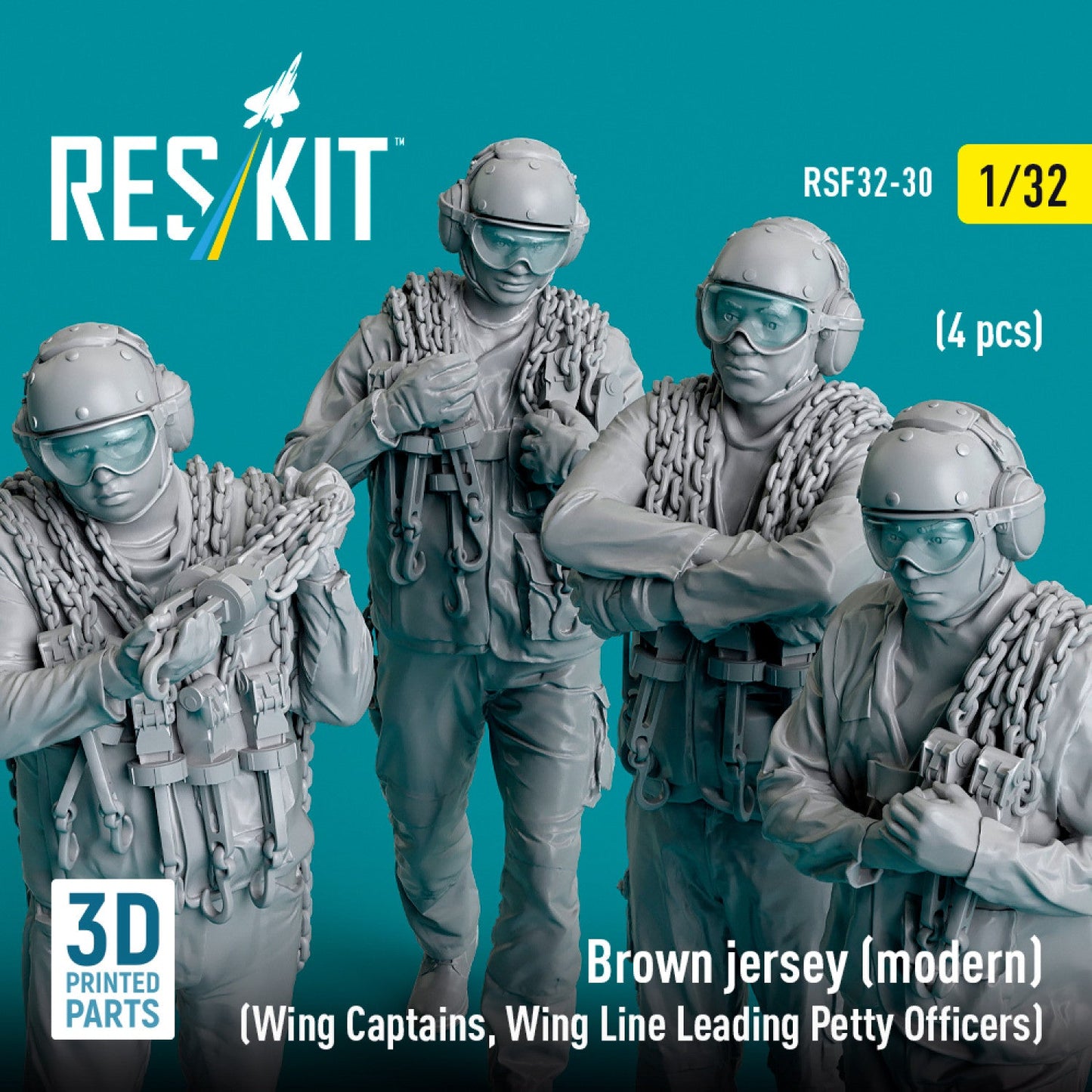 ResKit 1:32 Brown jersey (modern) (Wing Captains, Wing Line Leading Petty Officers) (4 pcs) (3D Printed) Reskit