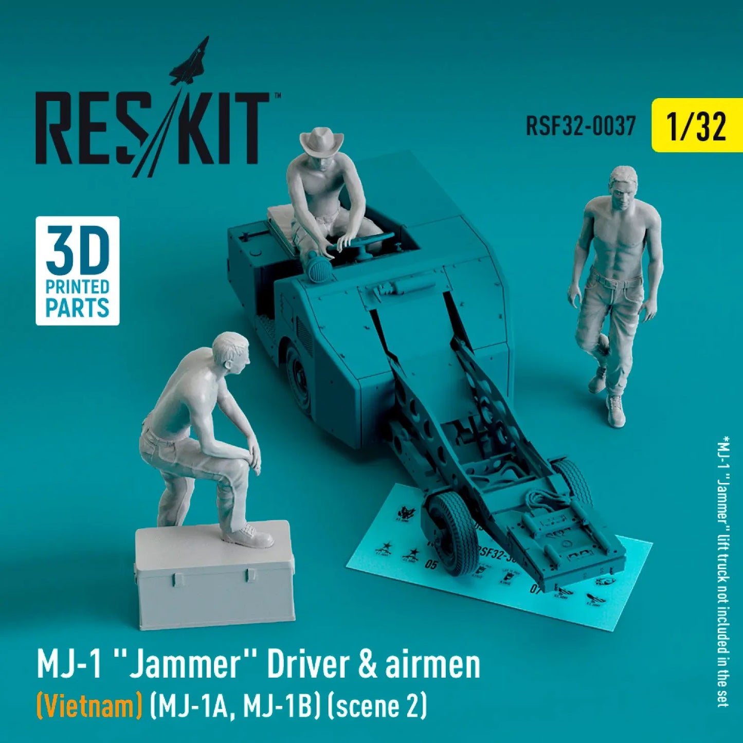 ResKit 1:32 MJ-1 "Jammer" Driver & airmens (Vietnam) (MJ-1A,MJ-1B) (scene 2) (3 pcs) (3D Printed) Reskit