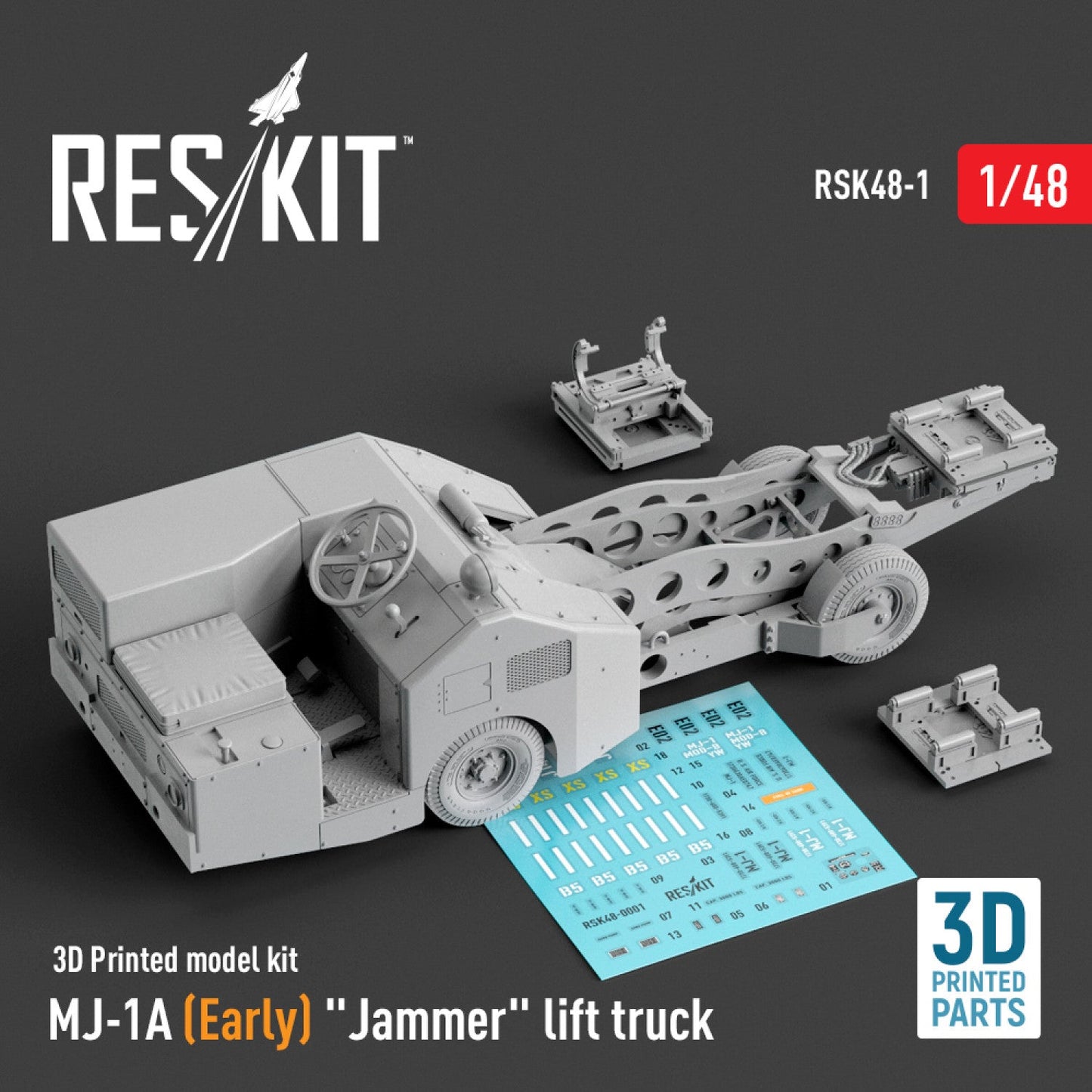ResKit 1:48 MJ-1A (Early) "Jammer" lift truck (3D Printed model kit) Reskit