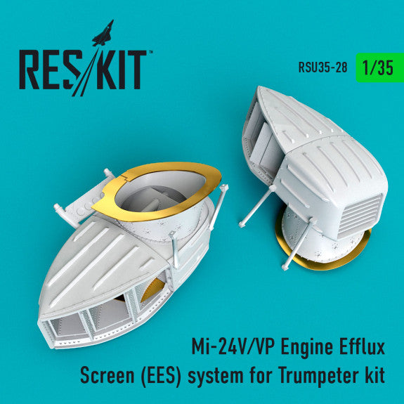 ResKit 1:35 Mi-24 (V,VP) Engine Efflux Screen (EES) system for Trumpeter kit Reskit