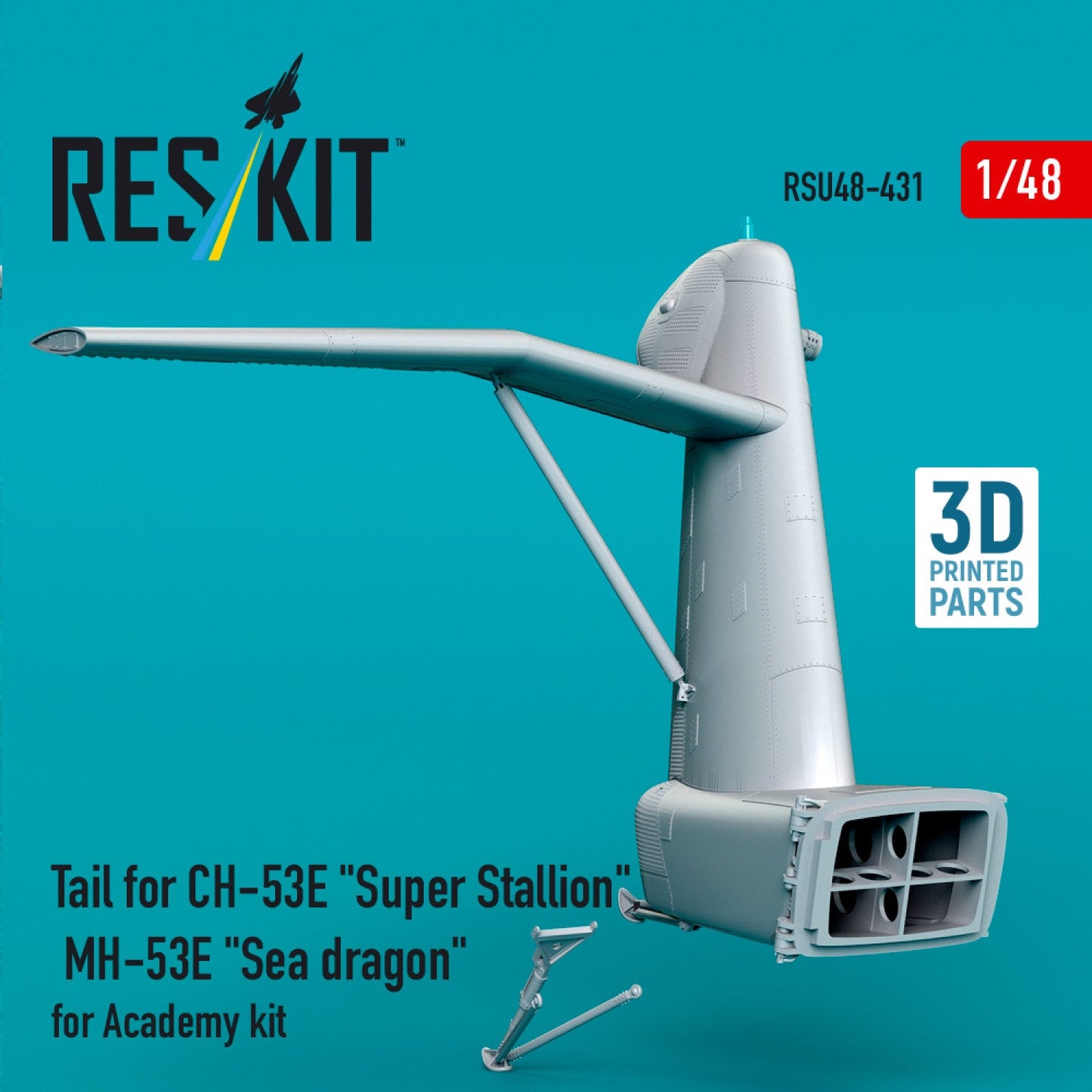 ResKit 1:48 Tail for CH-53E "Super Stallion", MH-53E "Sea dragon" for Academy kit (3D printed) Reskit