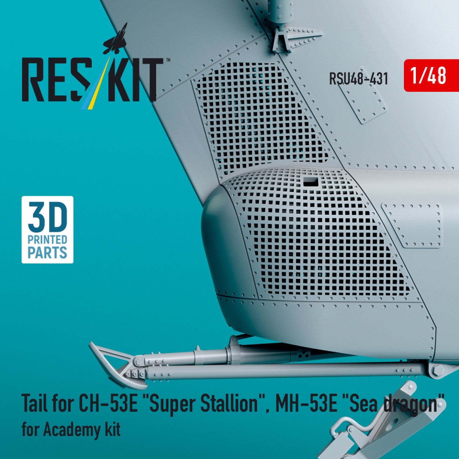 ResKit 1:48 Tail for CH-53E "Super Stallion", MH-53E "Sea dragon" for Academy kit (3D printed) Reskit