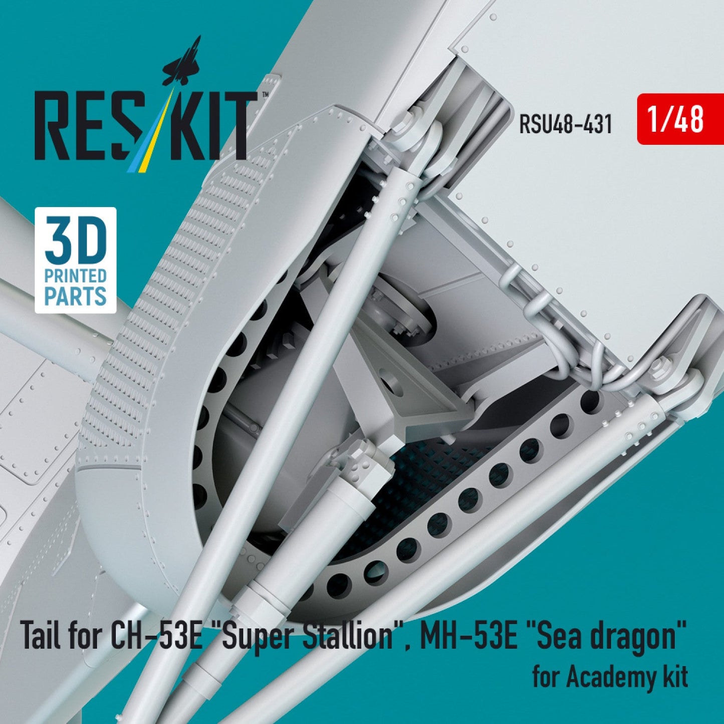 ResKit 1:48 Tail for CH-53E "Super Stallion", MH-53E "Sea dragon" for Academy kit (3D printed) Reskit