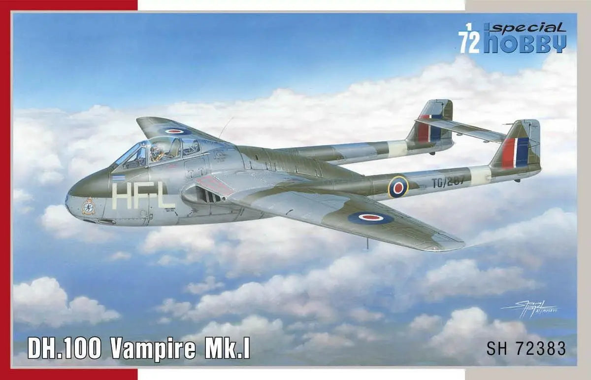 Special Hobby 1/72 DH.100 Vampire Mk.I 'RAF, RAAF and Armée de l'Air' Plastic Model Kit *Aus Decals* Special Hobby