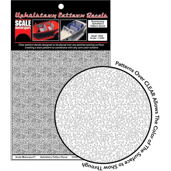 Scale Motorsport 1/24 Boomerang Upholstery Decal Scale Motorsport