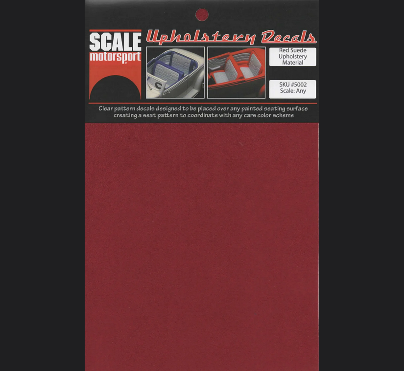 Scale Motorsport Red Suede Upholstery Material Decal Scale Motorsport
