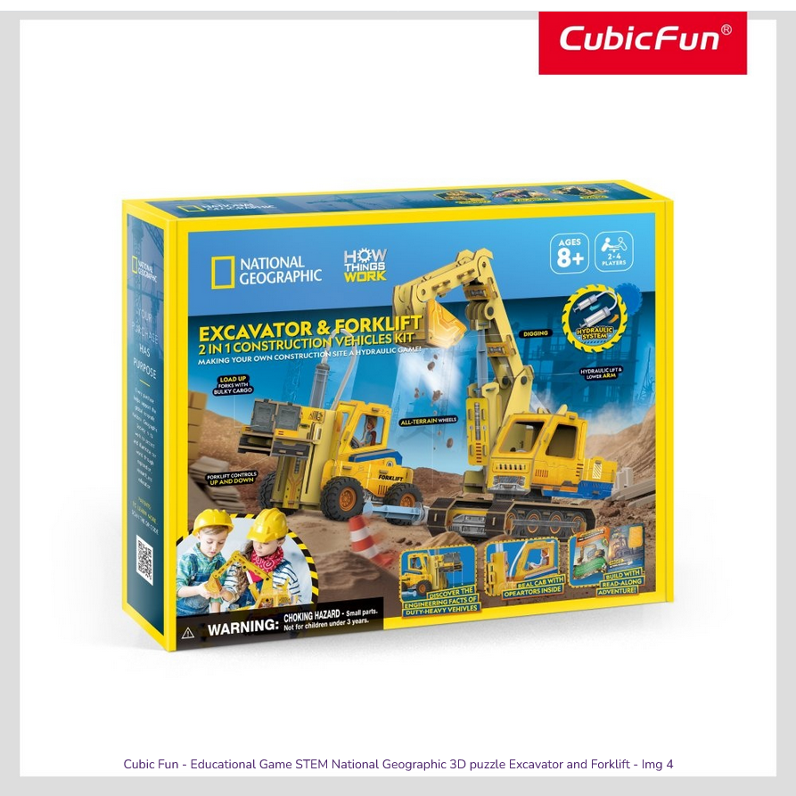 Cubic Fun National Geographic 3D Puzzle Excavator and Forklift Cubic Fun