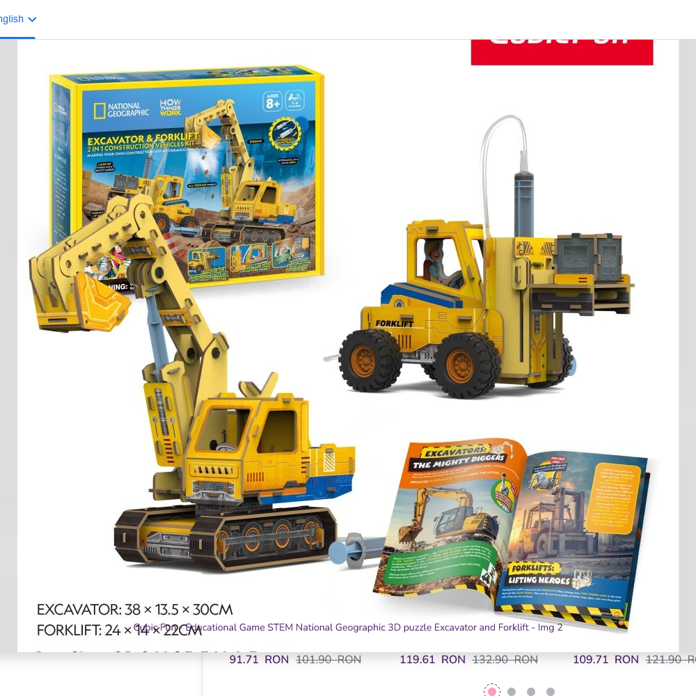Cubic Fun National Geographic 3D Puzzle Excavator and Forklift Cubic Fun