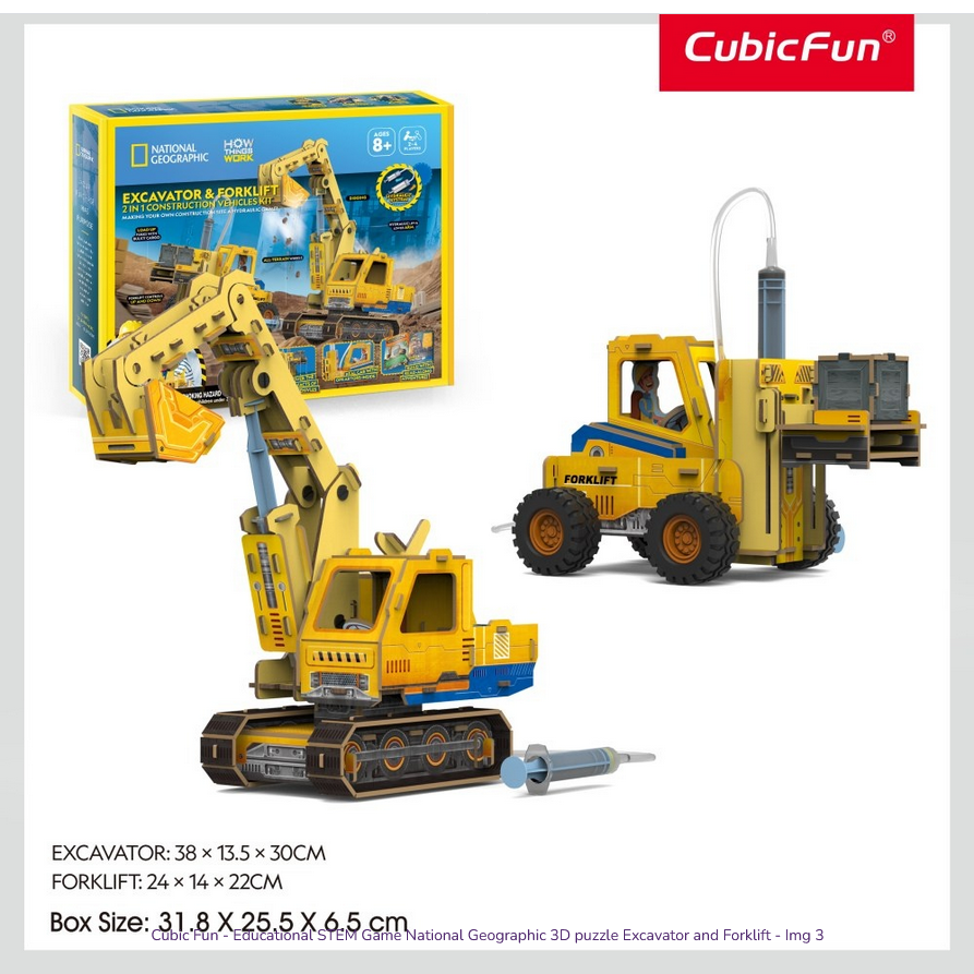 Cubic Fun National Geographic 3D Puzzle Excavator and Forklift Cubic Fun