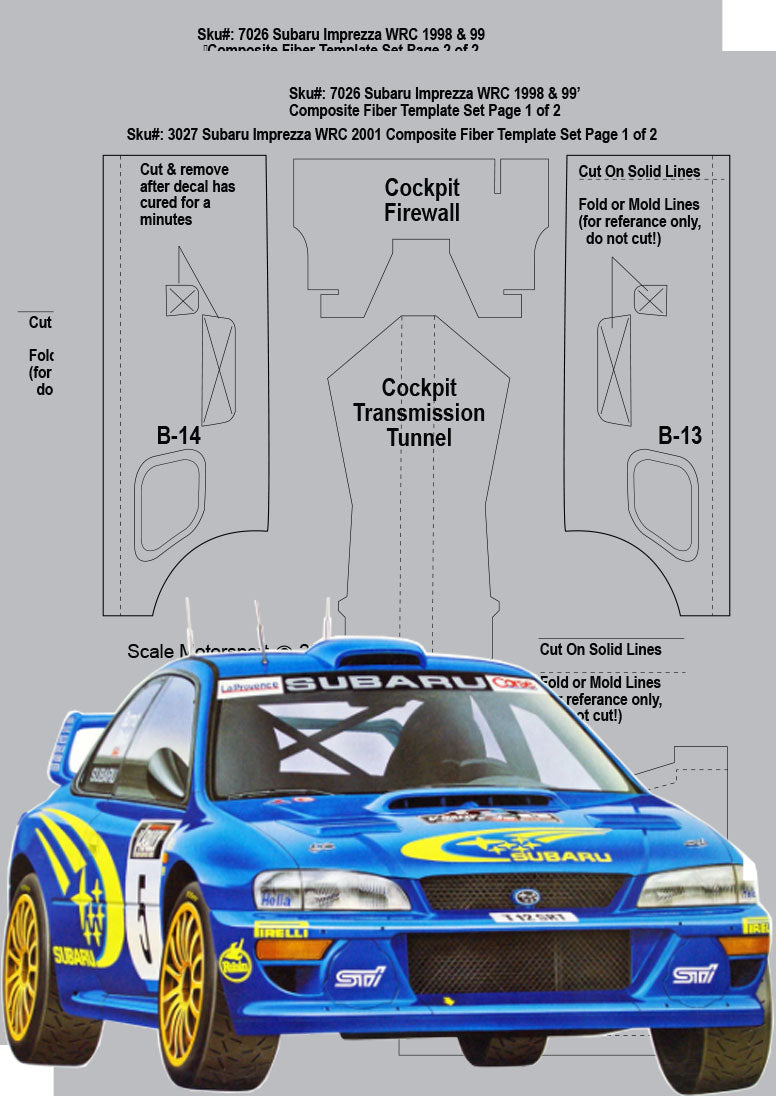 Scale Motorsport 1:24 Subaru WRC '98 & '99 Carbon Fibre Template Set Scale Motorsport