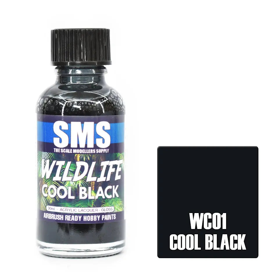 SMS Wildlife Colour COOL BLACK 30ml The Scale Modellers Supply