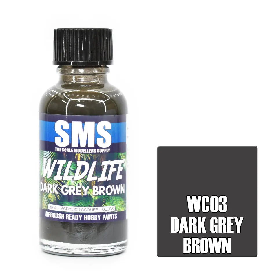 SMS Wildlife Colour DARK GREY BROWN 30ml The Scale Modellers Supply