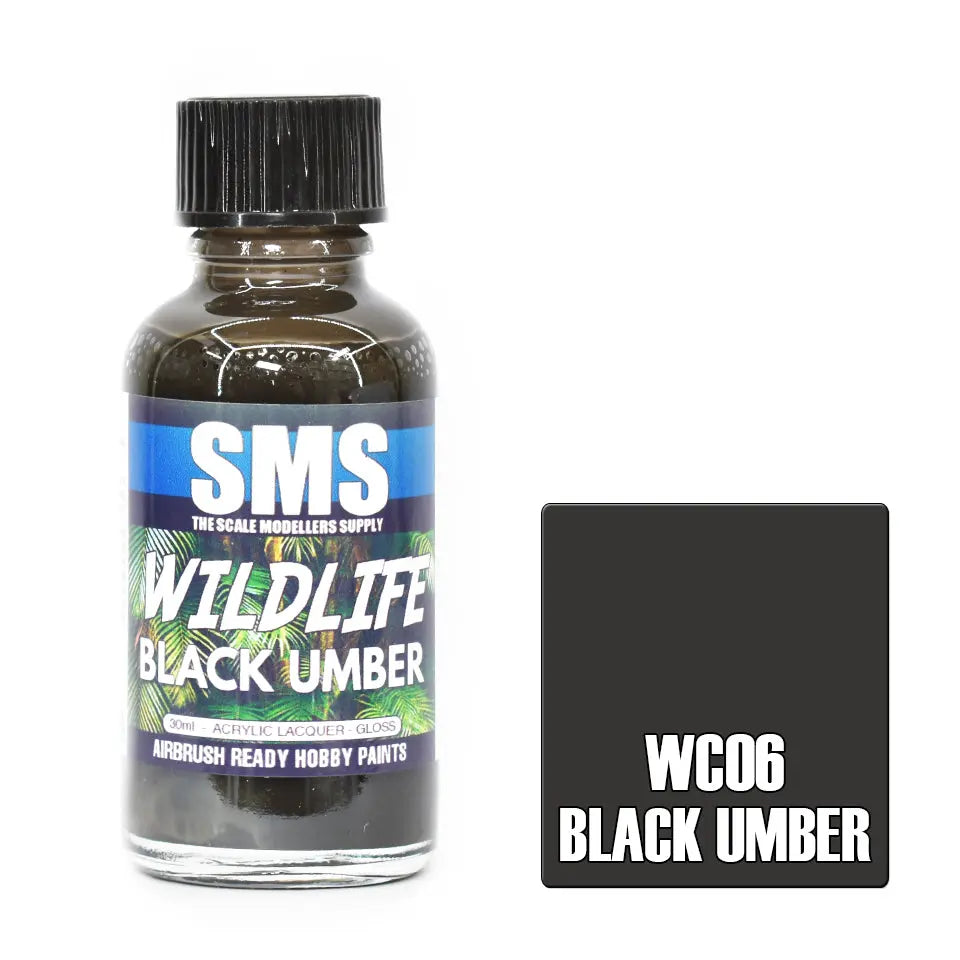 SMS Wildlife Colour BLACK UMBER 30ml The Scale Modellers Supply