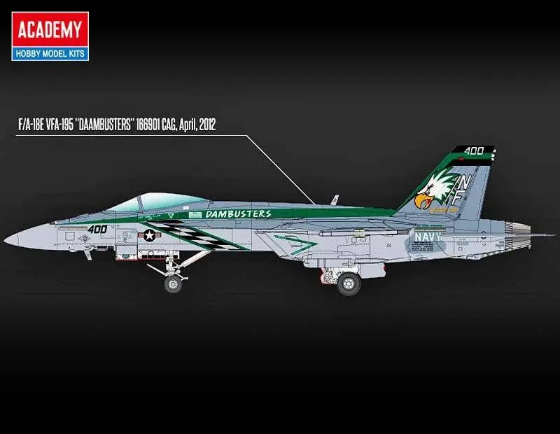 Academy 1/72 USN F/A-18E "VFA-195 Chippy Ho" Plastic Model Kit Academy