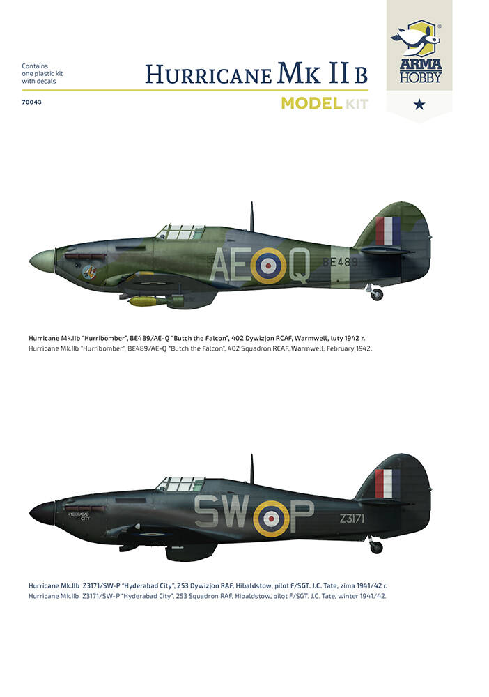 Arma Hobby 1:72 Hurricane Mk IIb Plastic Model Kit