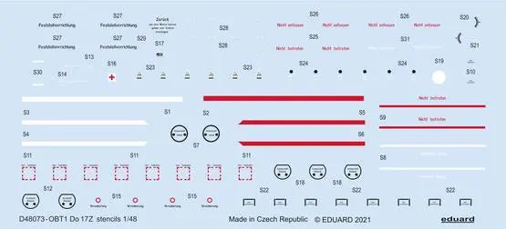 Eduard 1/48 Do 17 stencils Decals Eduard